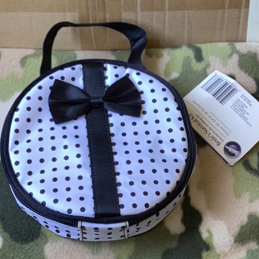 Polka Dot brides survival kit Bag with Bow